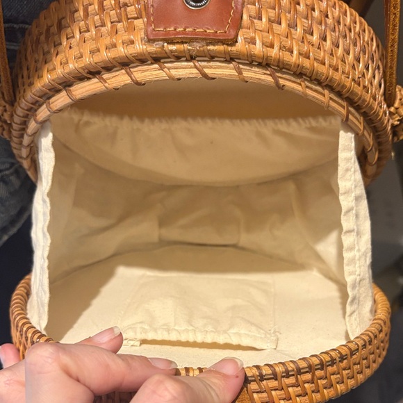Round Rattan Crossbody Bag - Picture 3 of 3